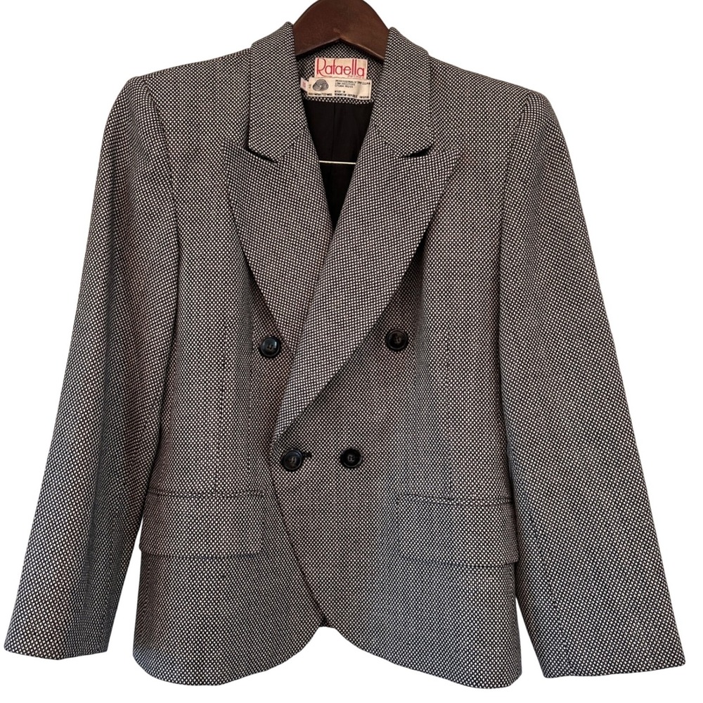 Rafaella Petites Women Tweed Dot Double‎ Breasted Blazer Size Petite 10